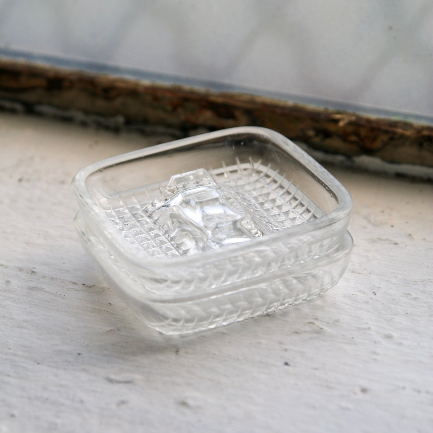 Small Checkered Glass Ashtray
