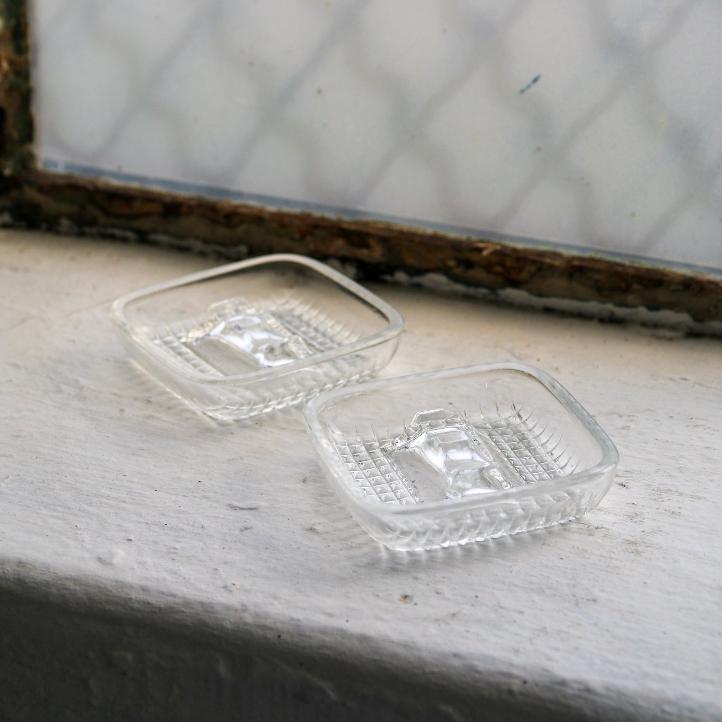 Small Checkered Glass Ashtray