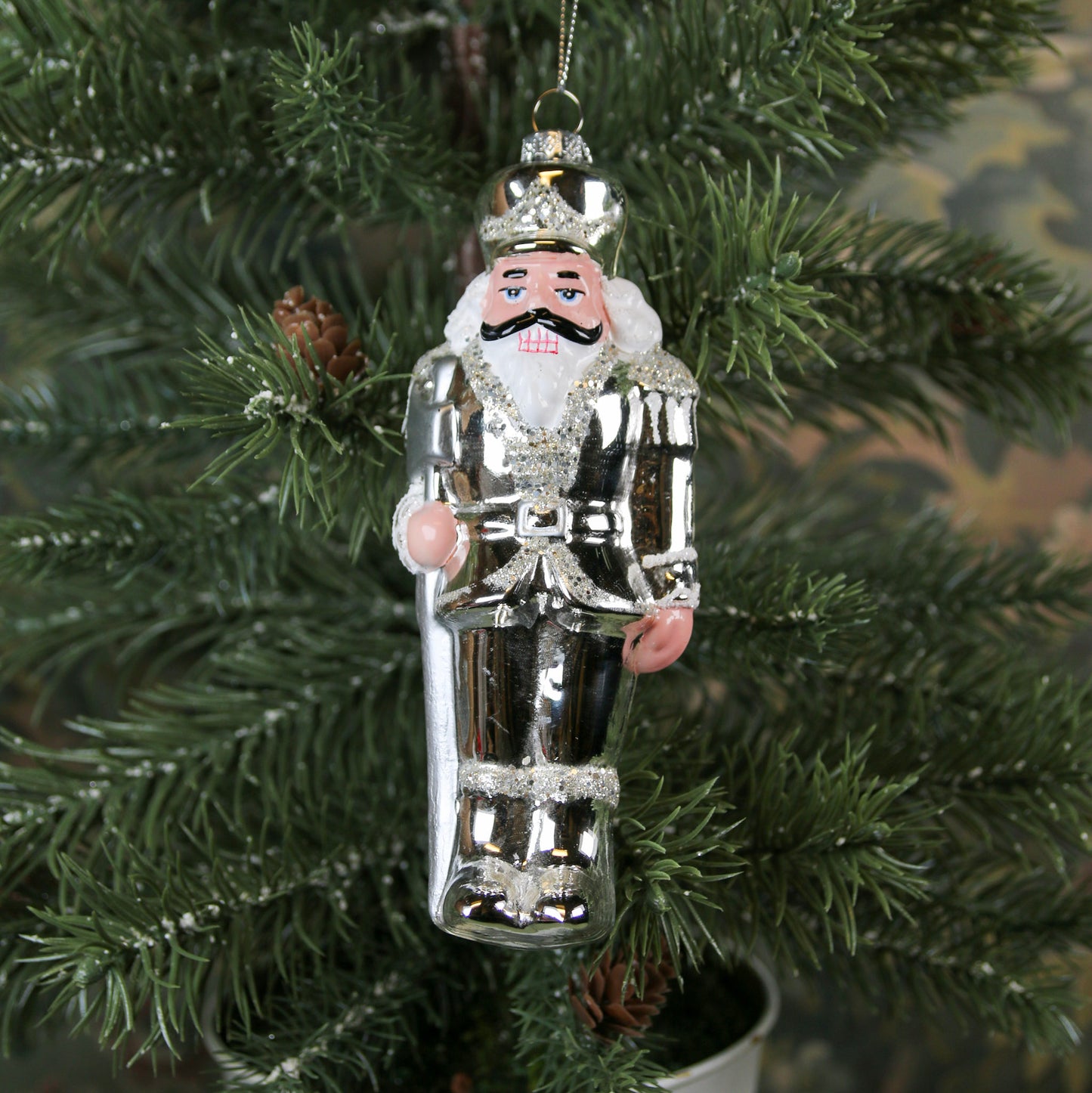 Glass Nutcracker Ornament