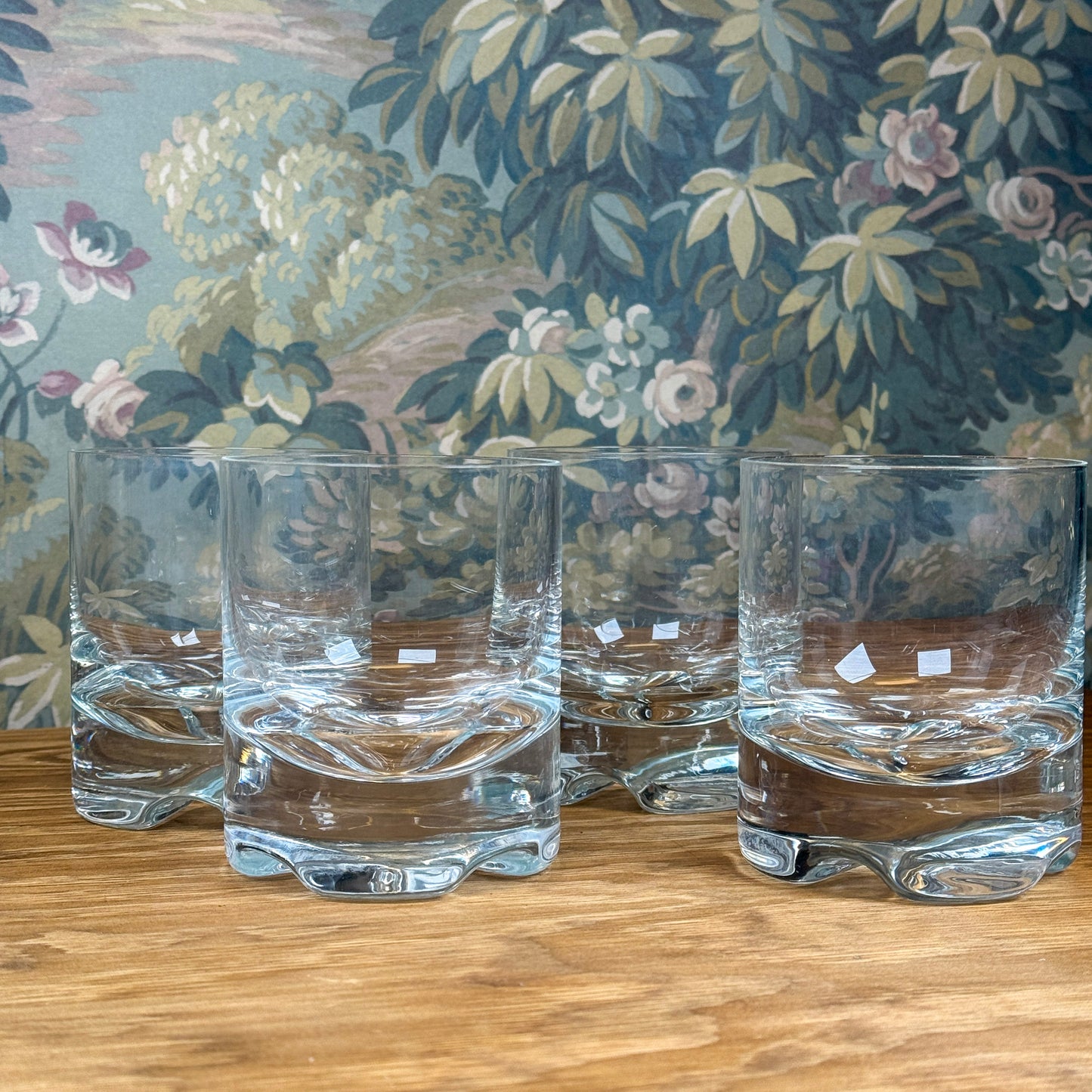 Vintage Crossed Whiskey Glasses