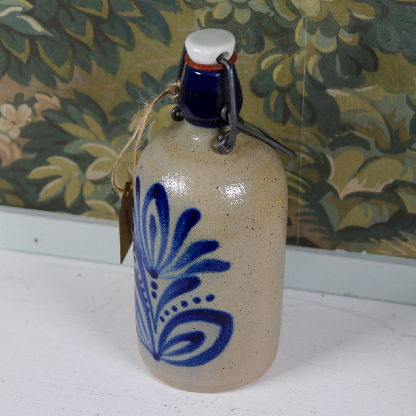 Stoneware Blue & Gray Bottle