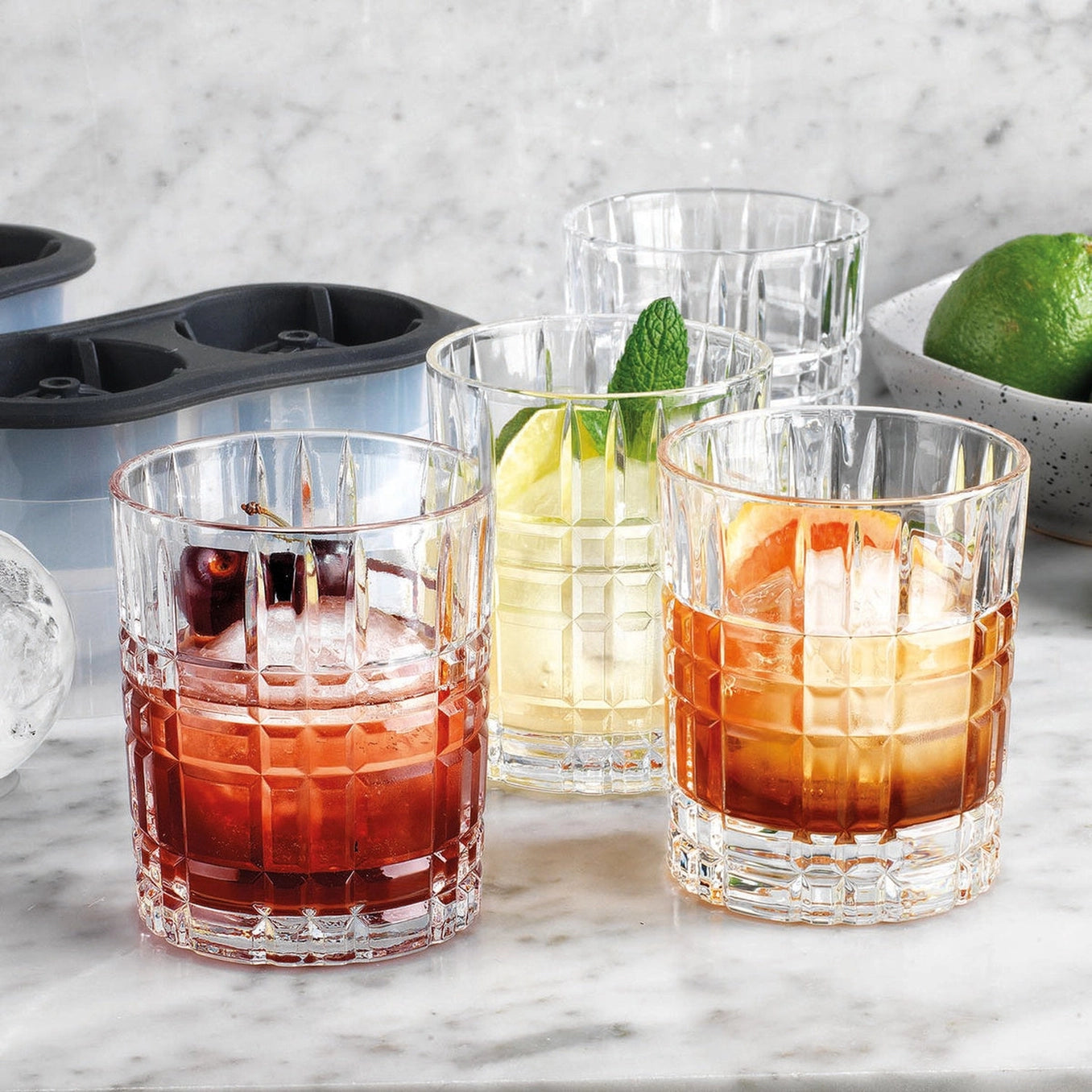 Crystal Double Old Fashion Glasses