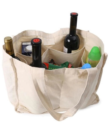 Cotton Shopping Tote with Pockets