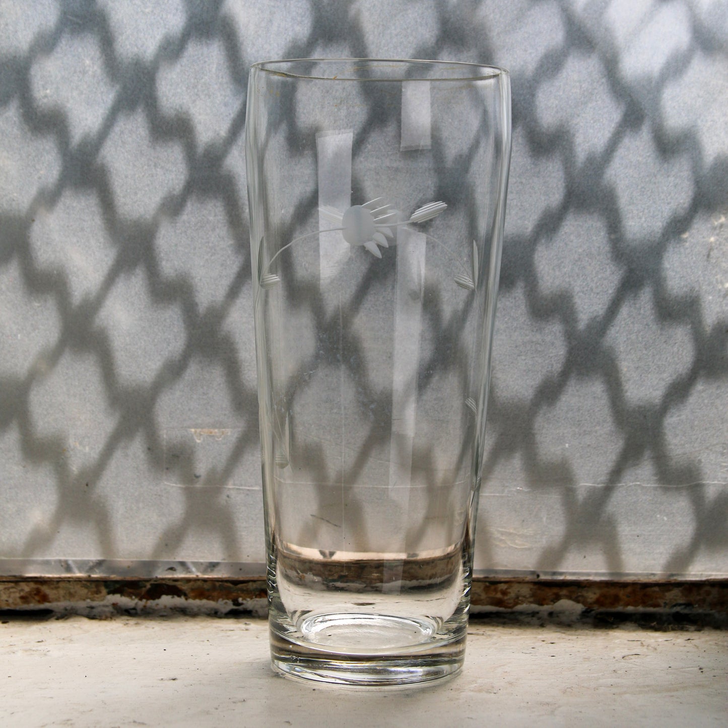 Etched Glass Vase