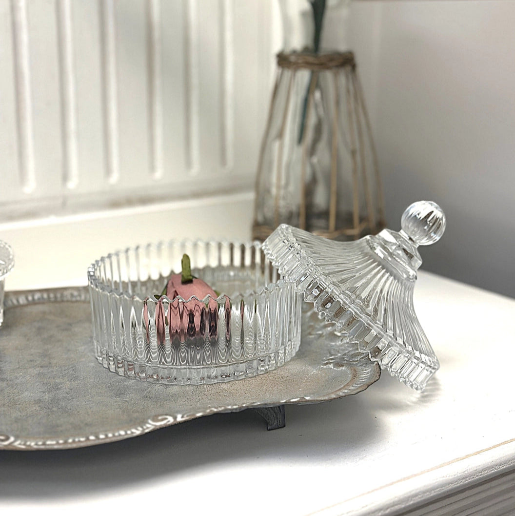 Ribbed Yurt Glass Jar with Lid
