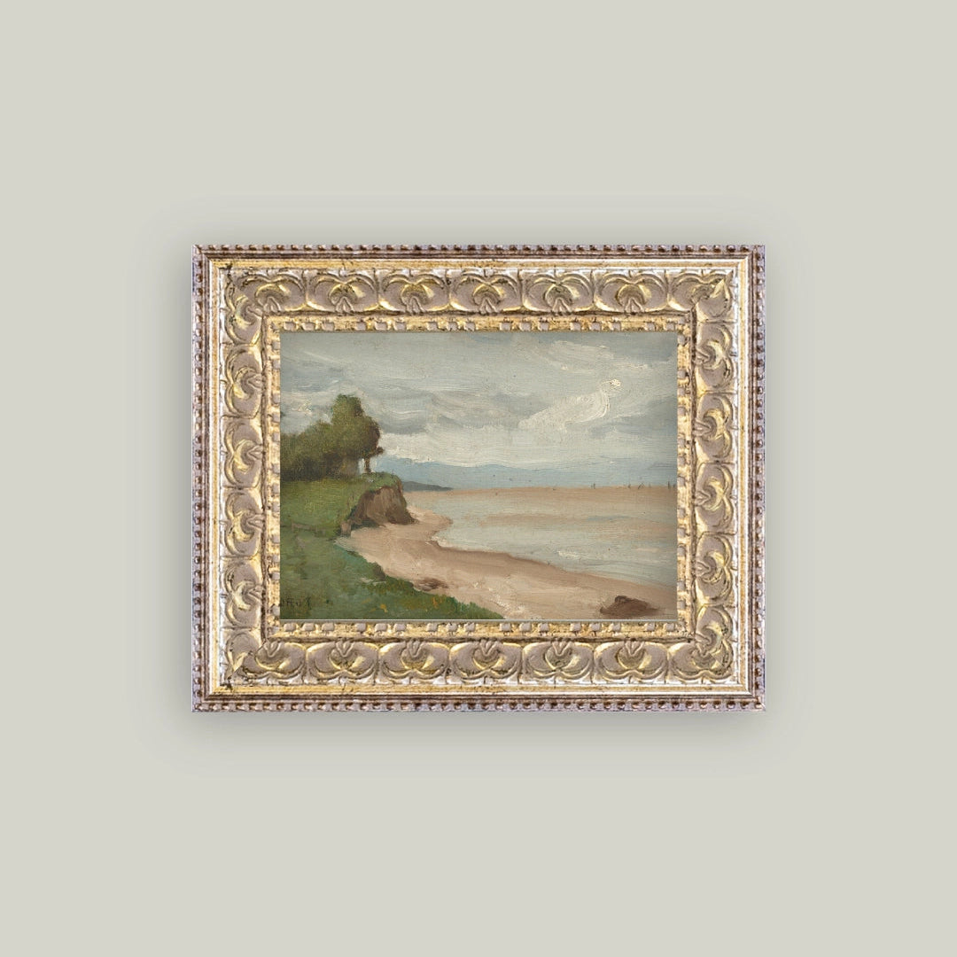 "Beach Near Etretat" Painting Framed Reproduction