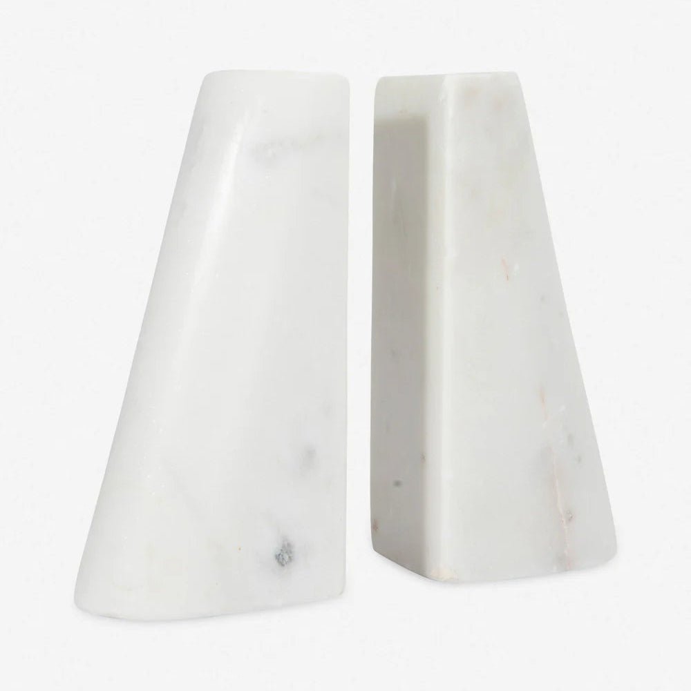 White Marble Bookends