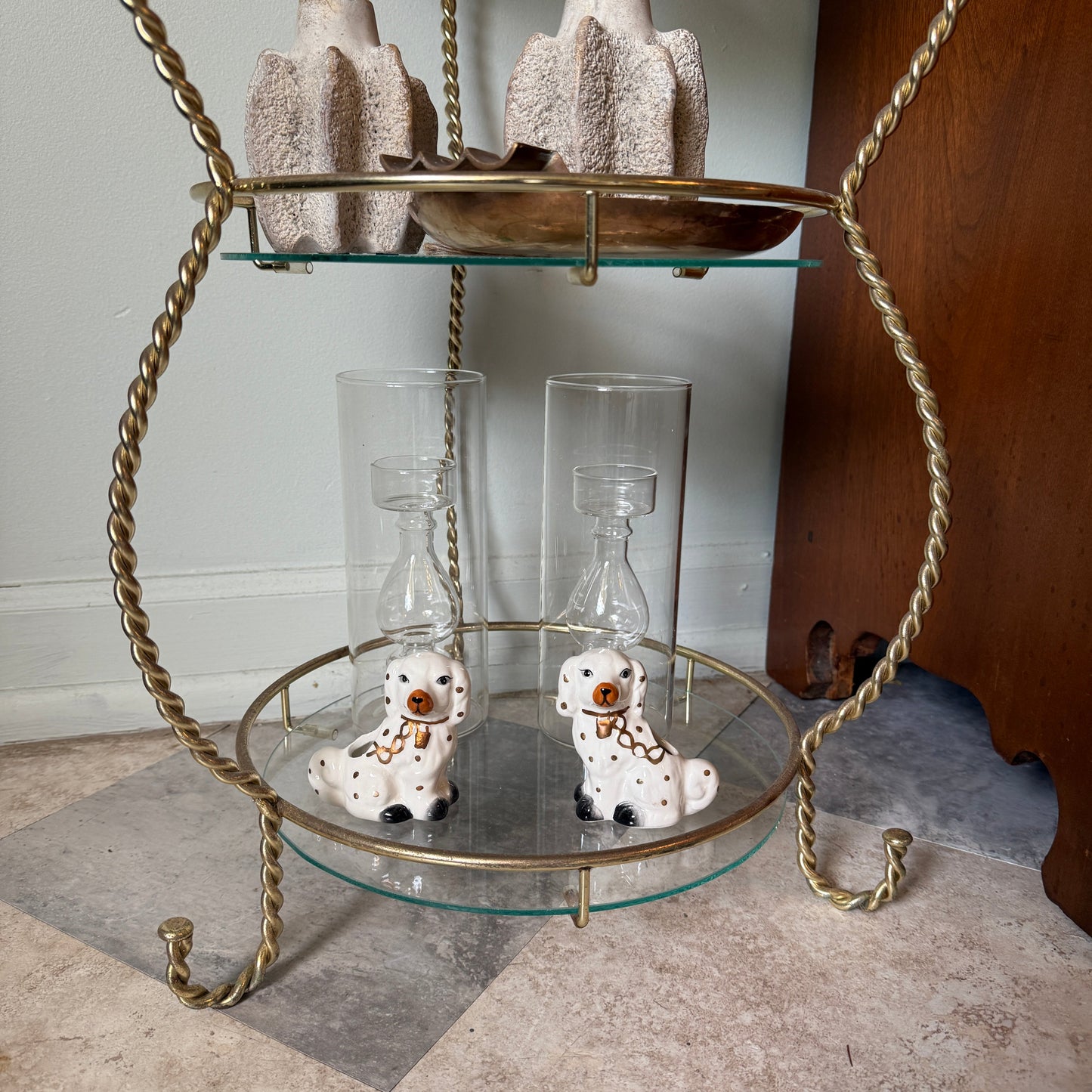 Hollywood Regency Gold Iron Plant Stand