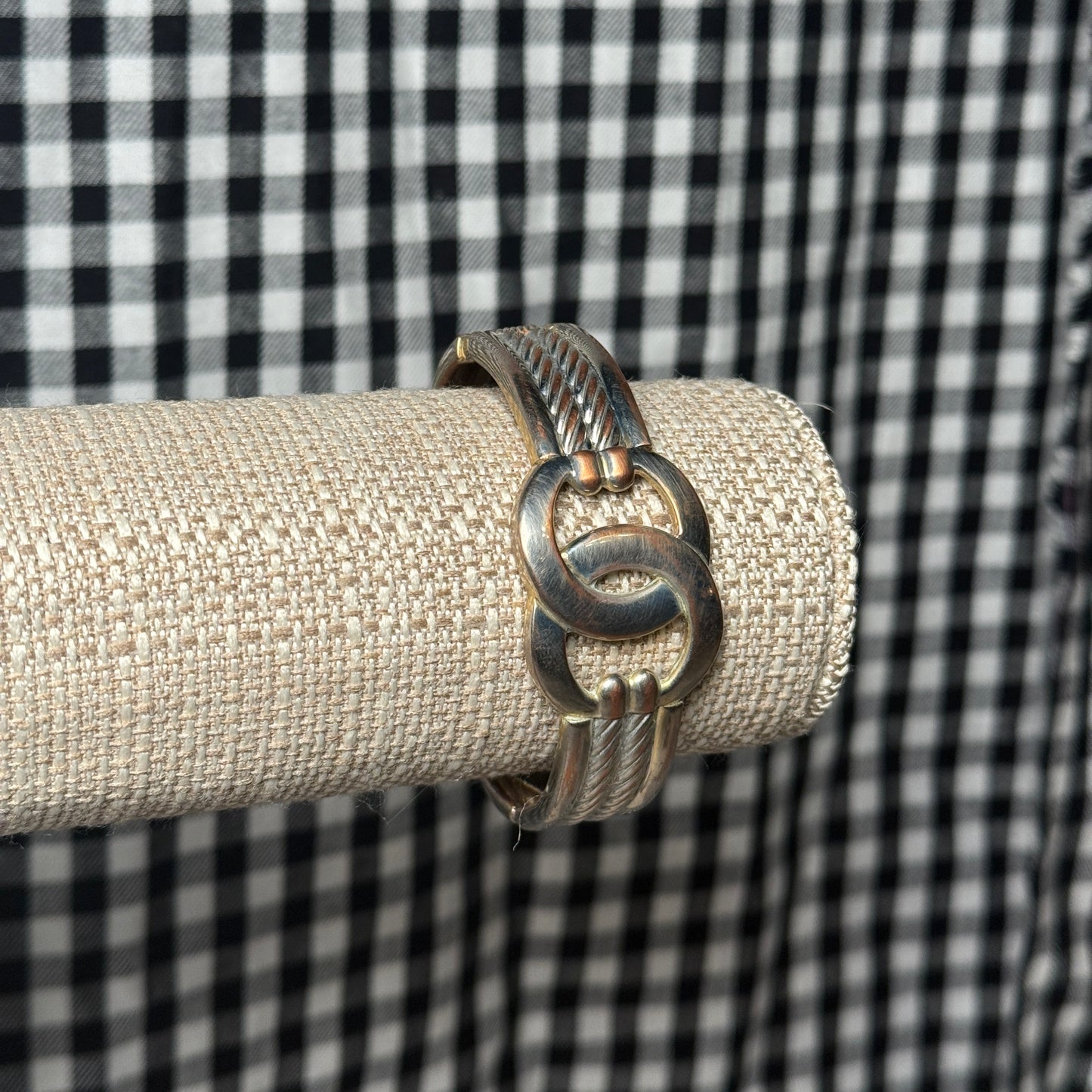 Silver Vintage Rope Hinge Bracelet