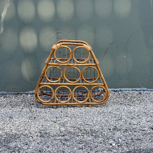 Found Rattan Wine Rack