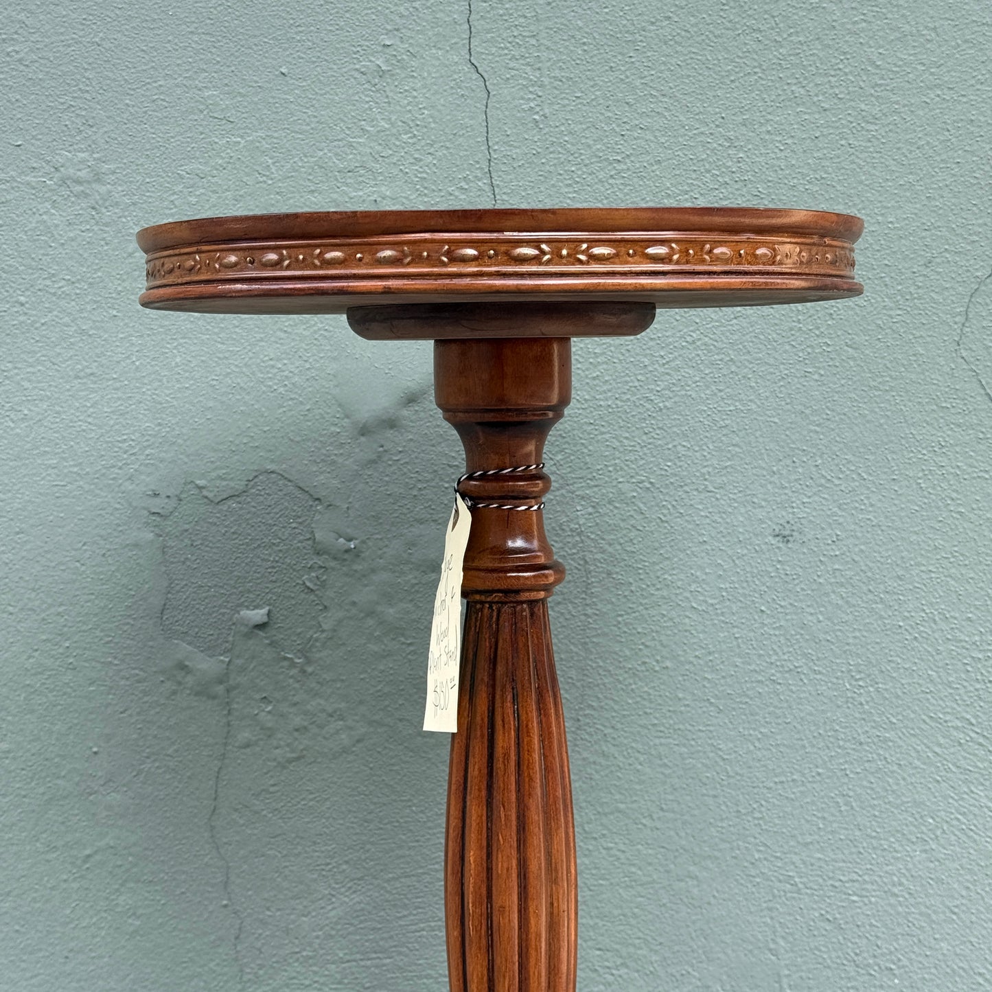 Vintage Wicker & Wood Side Table