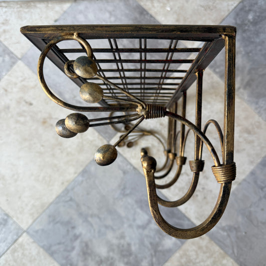 Brass Shelf with Hooks