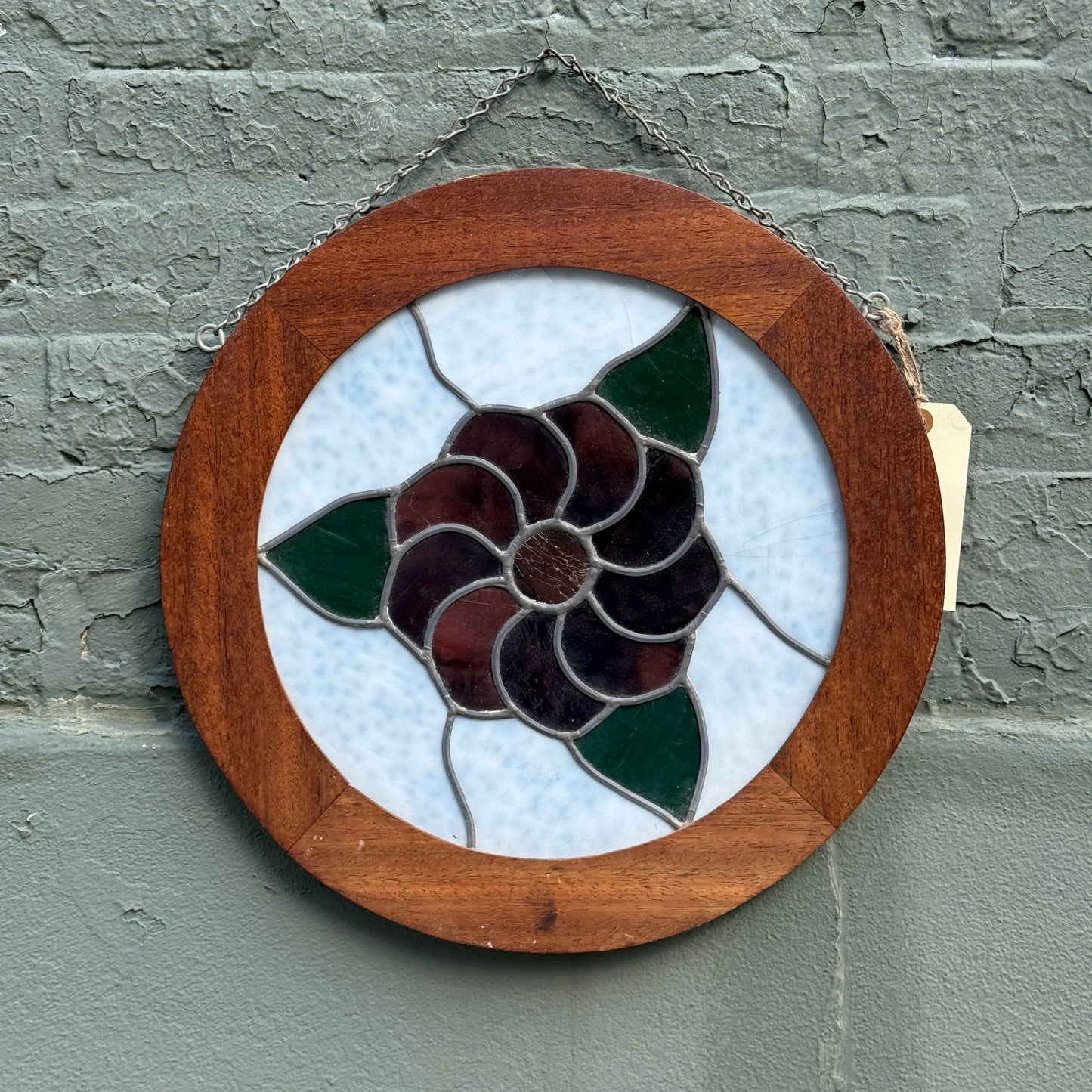 Vintage Stained Glass Hanging Panel