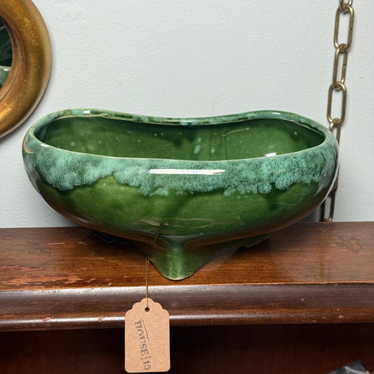 Vintage Green Glazed Bean Pottery