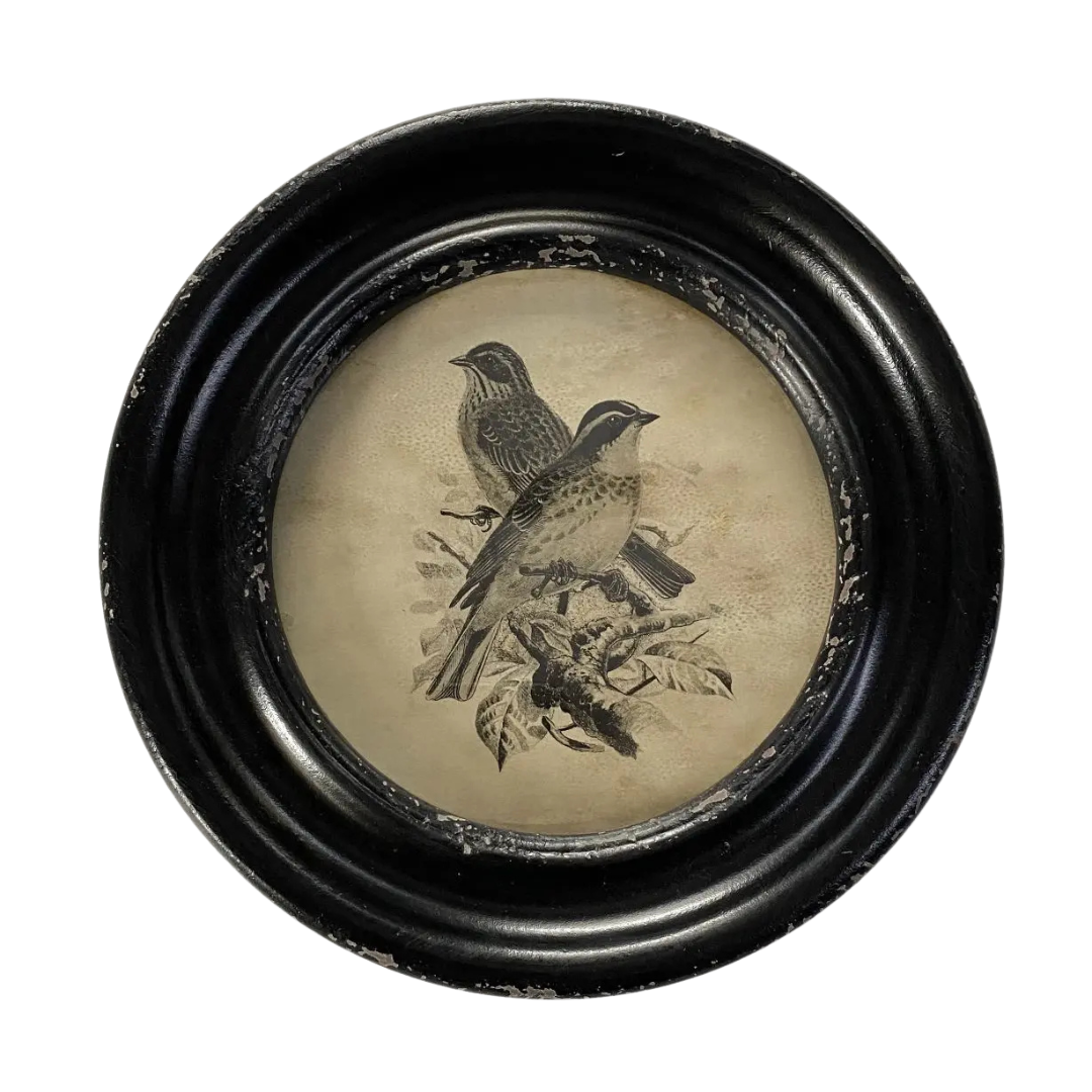 Round Frame with 2 Birds
