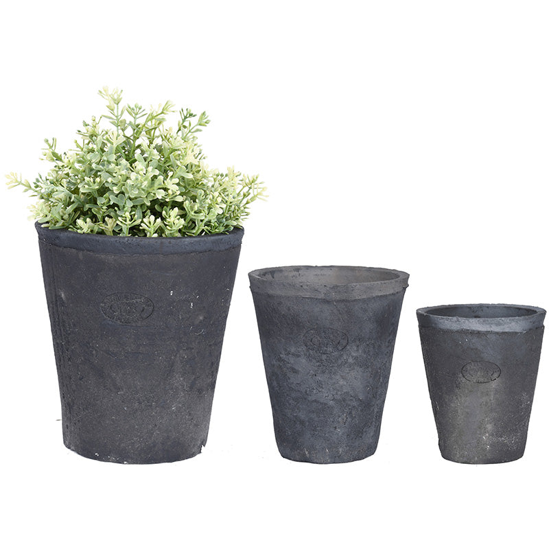 Aged Terracotta Charcoal Flower Pot
