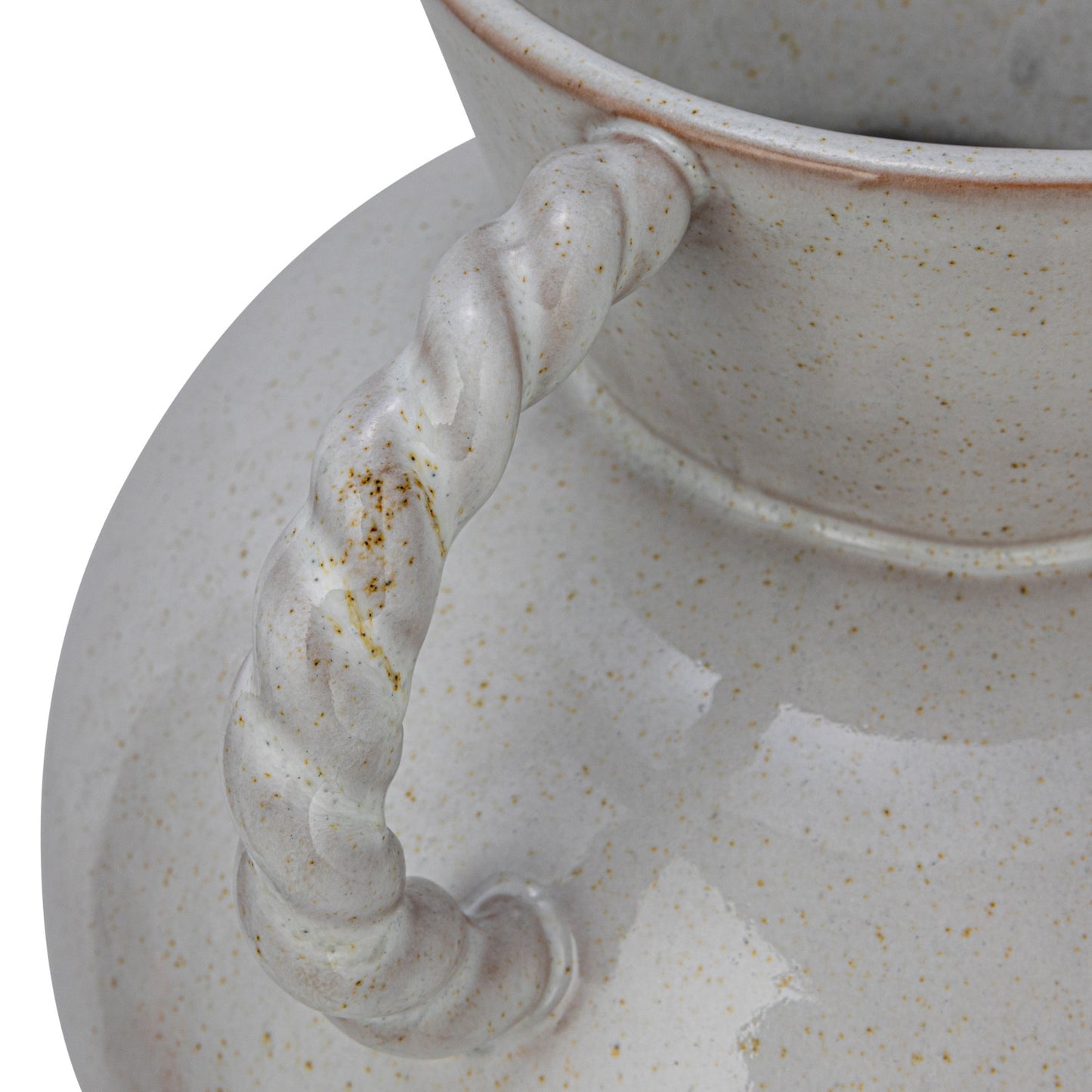 Stoneware Vase with Twisted Handles