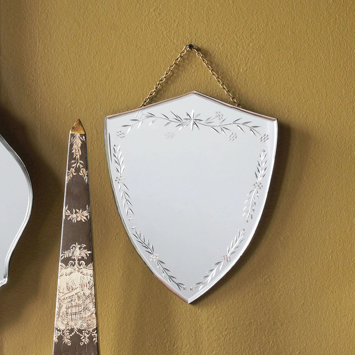 Etched Shield Mirror