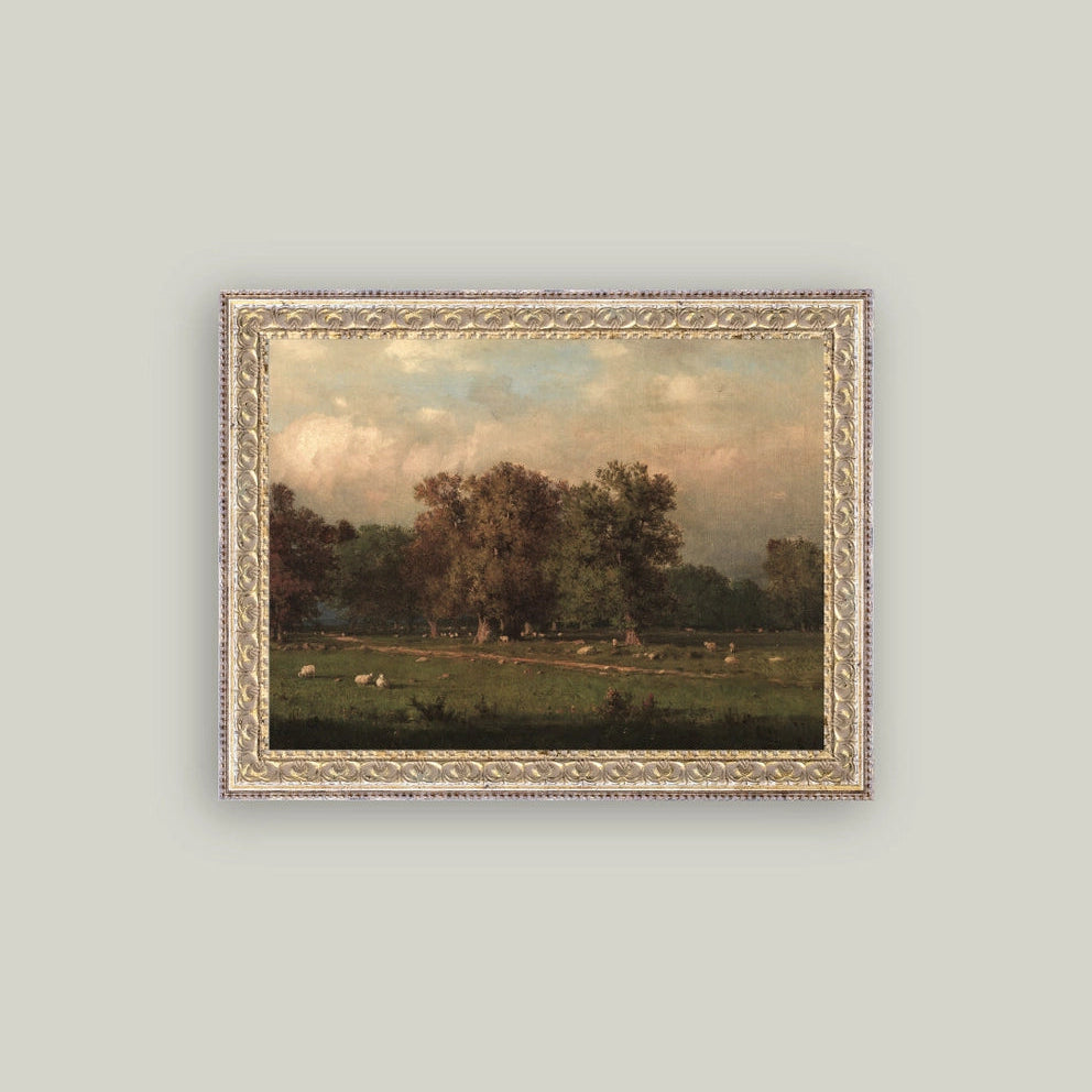 "Sheep Farm" Painting Framed Reproduction