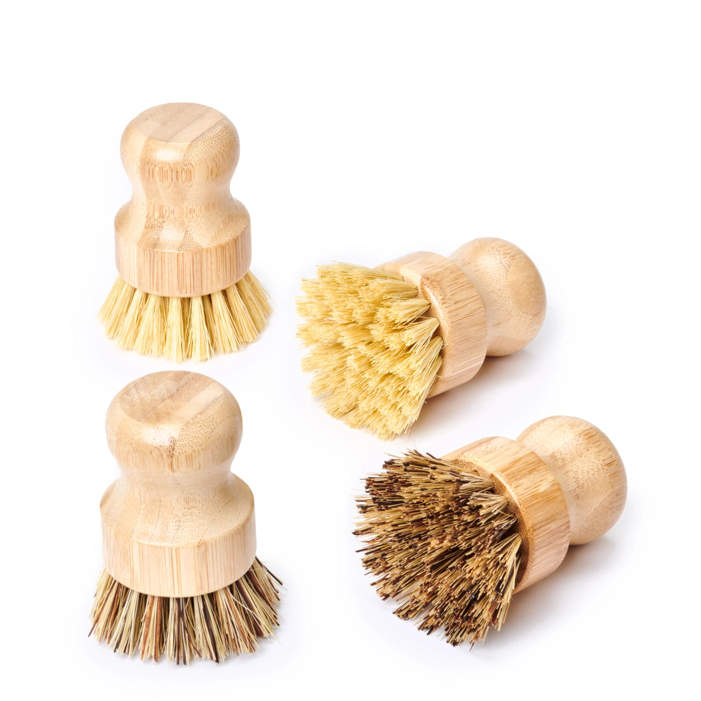 Bamboo Handle-Less Dish Scrubber