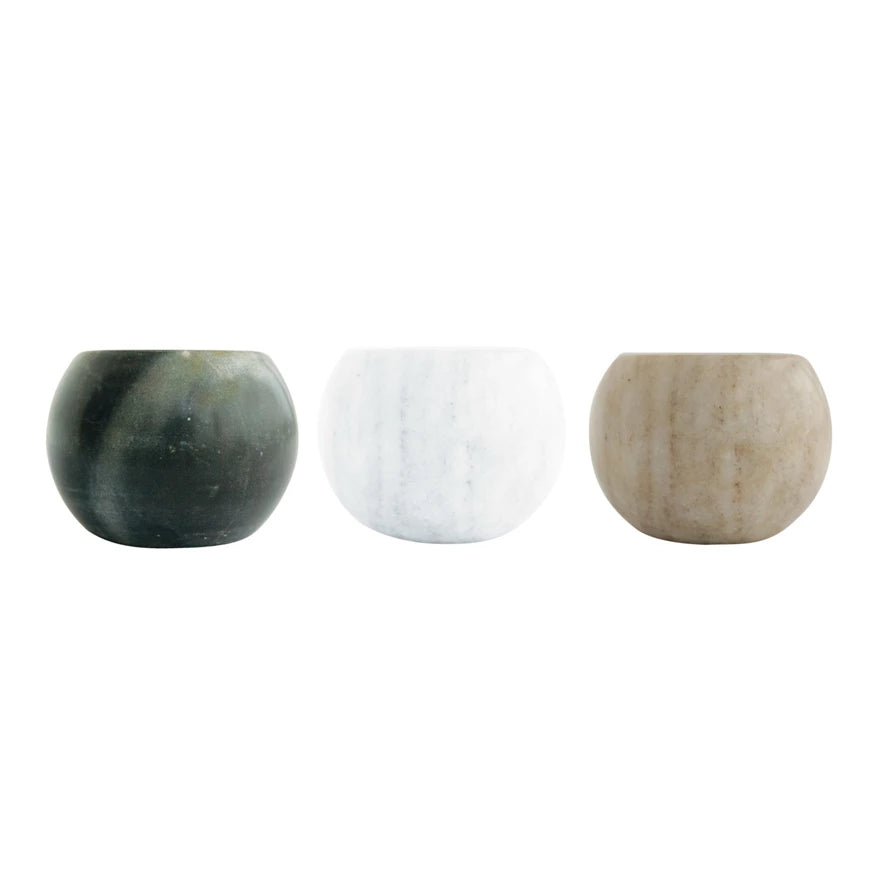 Round Marble Pinch Pots