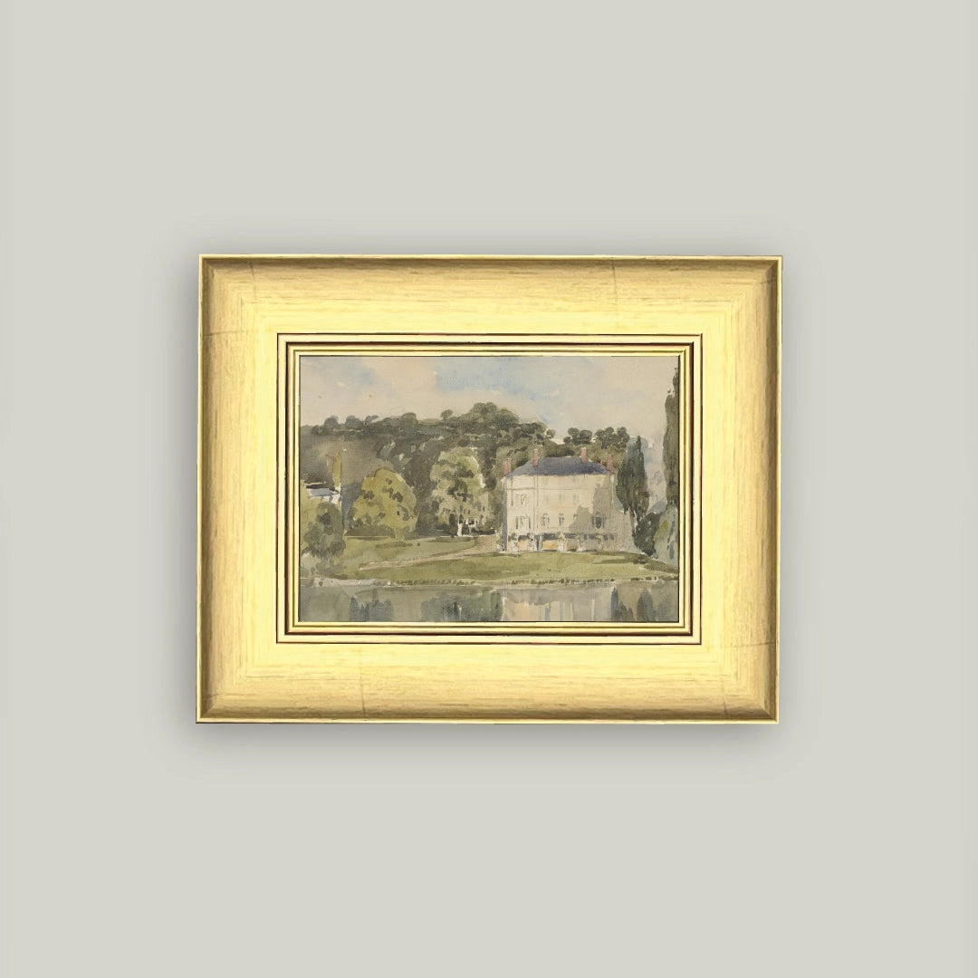 "View of Chateau" Painting Framed Reproduction