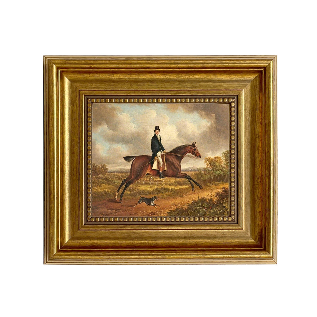 Down the Path Equestrian Fox Hunt Scene Oil Painting Print