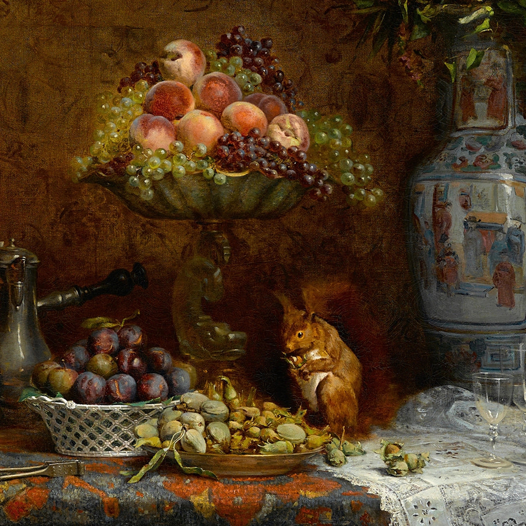 Still Life with Fruit and Squirrel