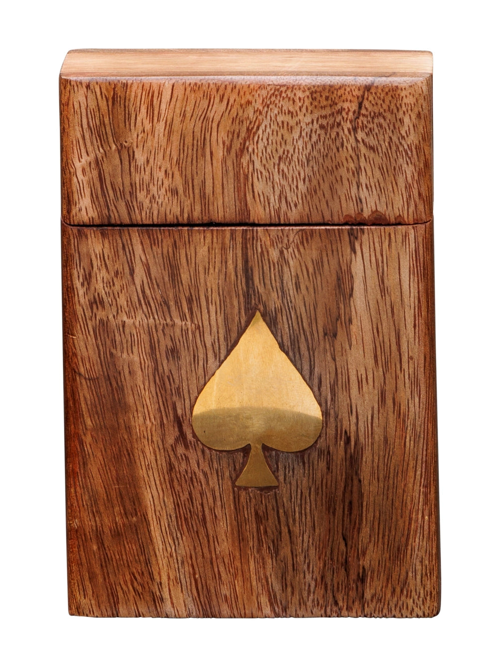 Ace of Spades, Wood & Brass Card Box