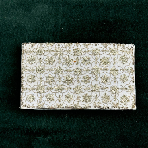 1960s White Beaded Clutch