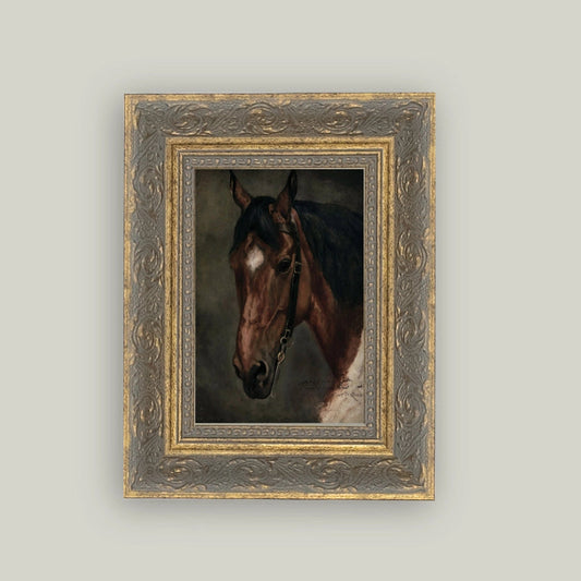 "Horse Portrait" Painting Framed Reproduction
