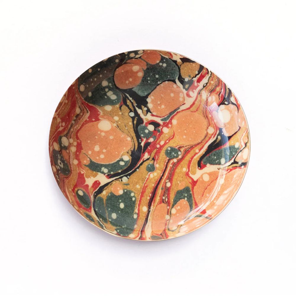 Round Marbled Enamel Tray