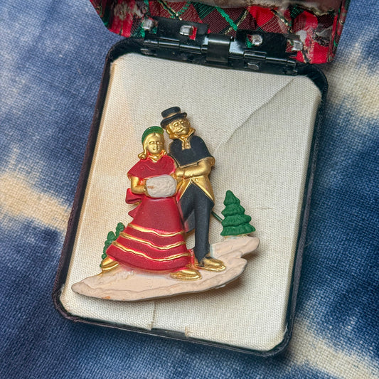 Ice Skaters Brooch