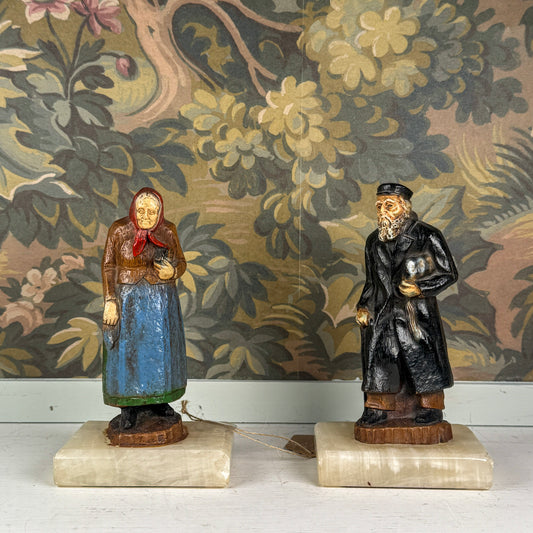 Hand Carved Couple Figure Set