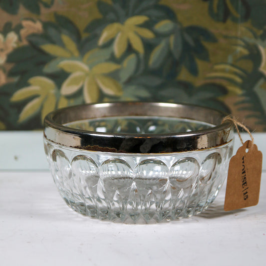 Glass & Silver Bowl