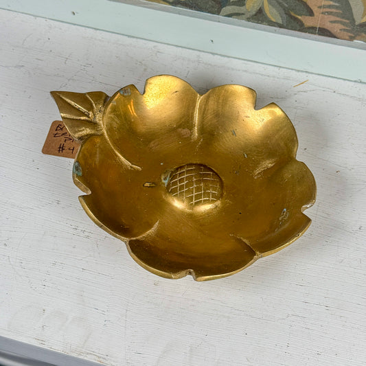 Brass Flower Trinket Dish