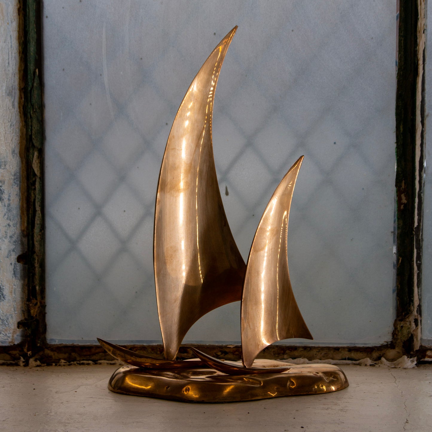 Large Brass Sailboat