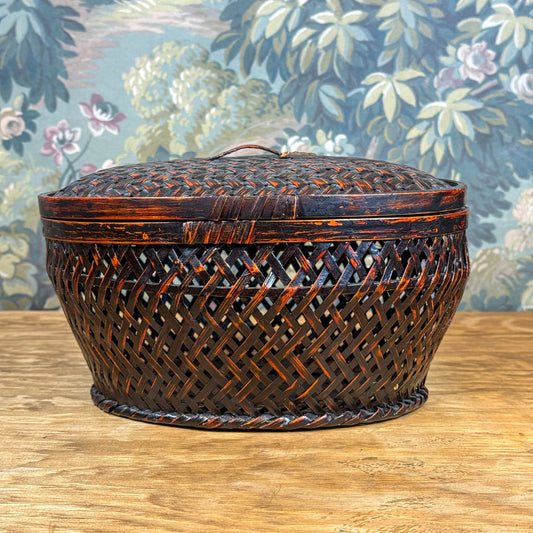 Hand Woven Lidded Basket