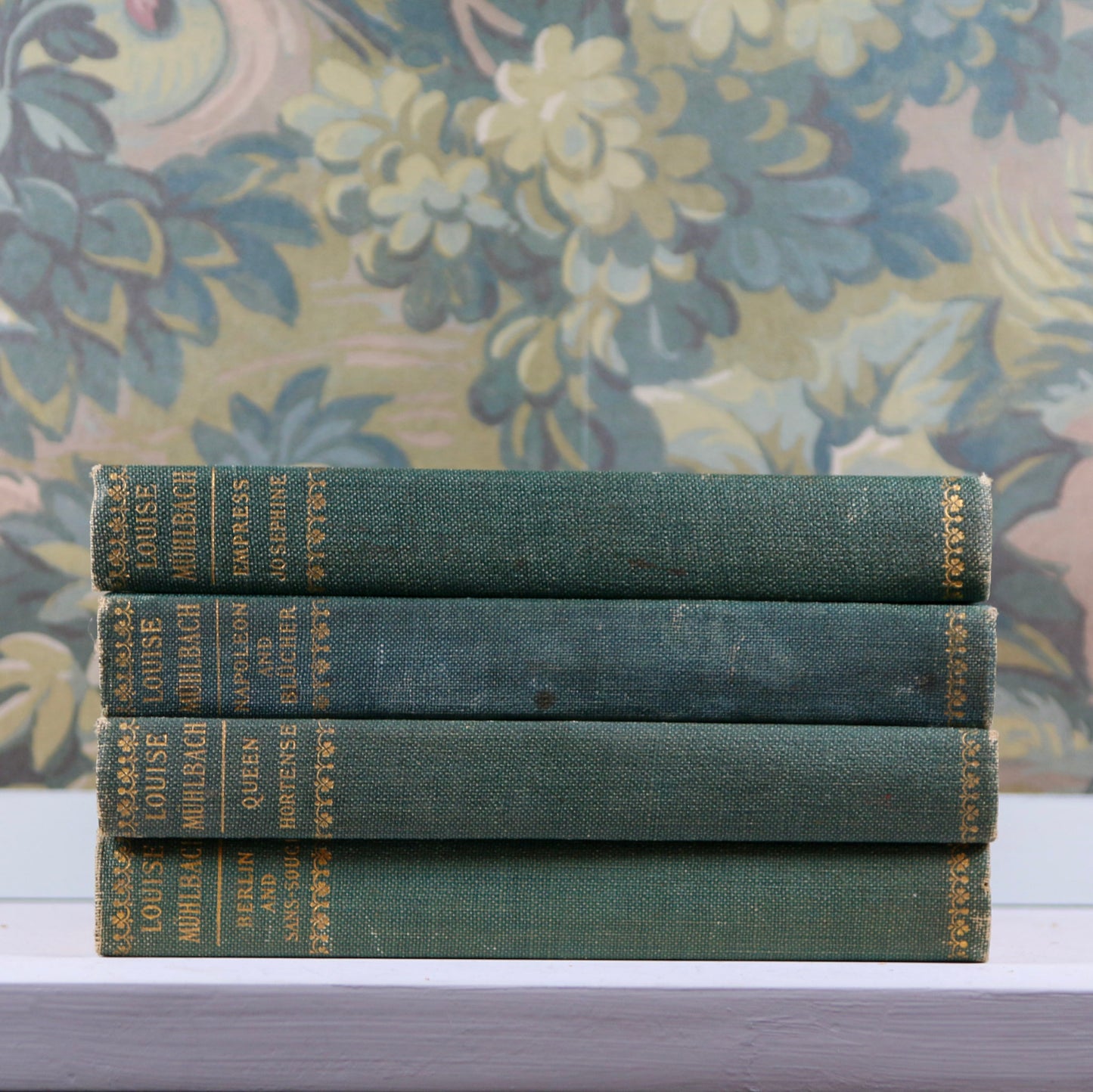 Set of 4 Vintage Green Books