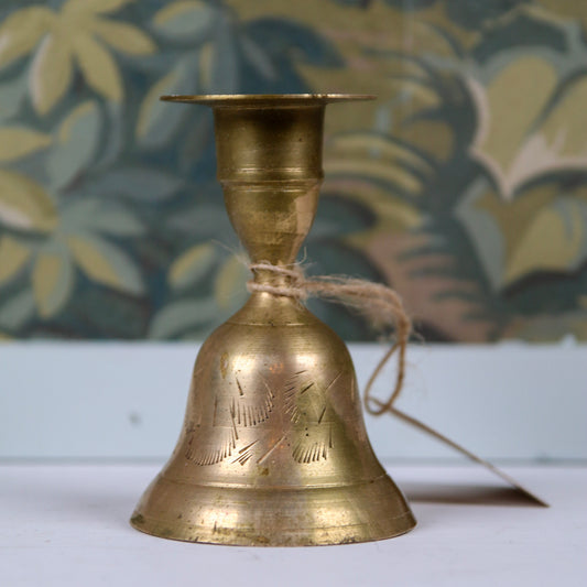 Brass Bell Candlestick Holder
