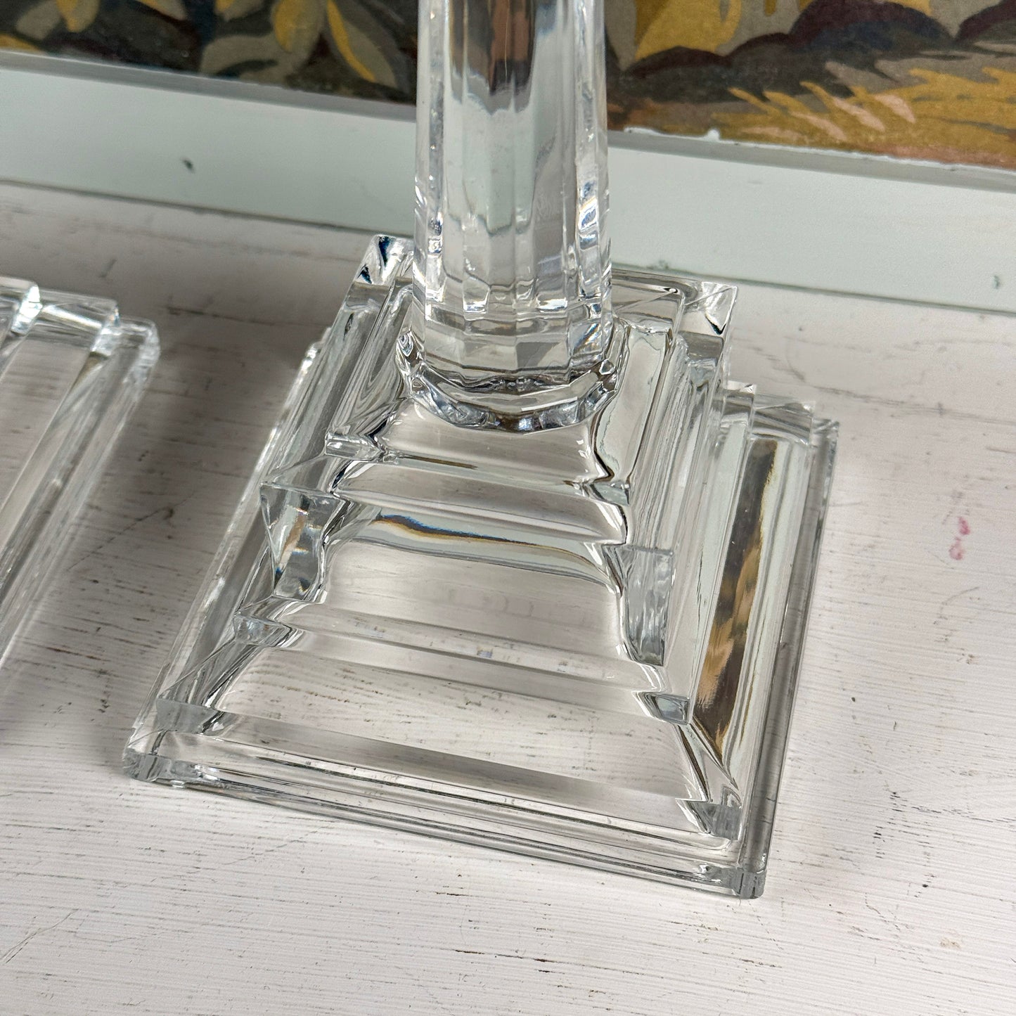 Crystal Candlestick Pair, 8"