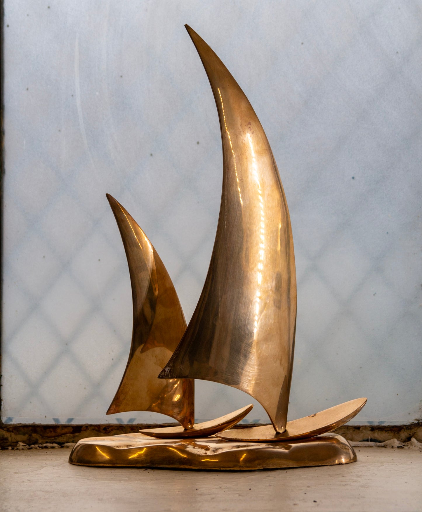 Large Brass Sailboat
