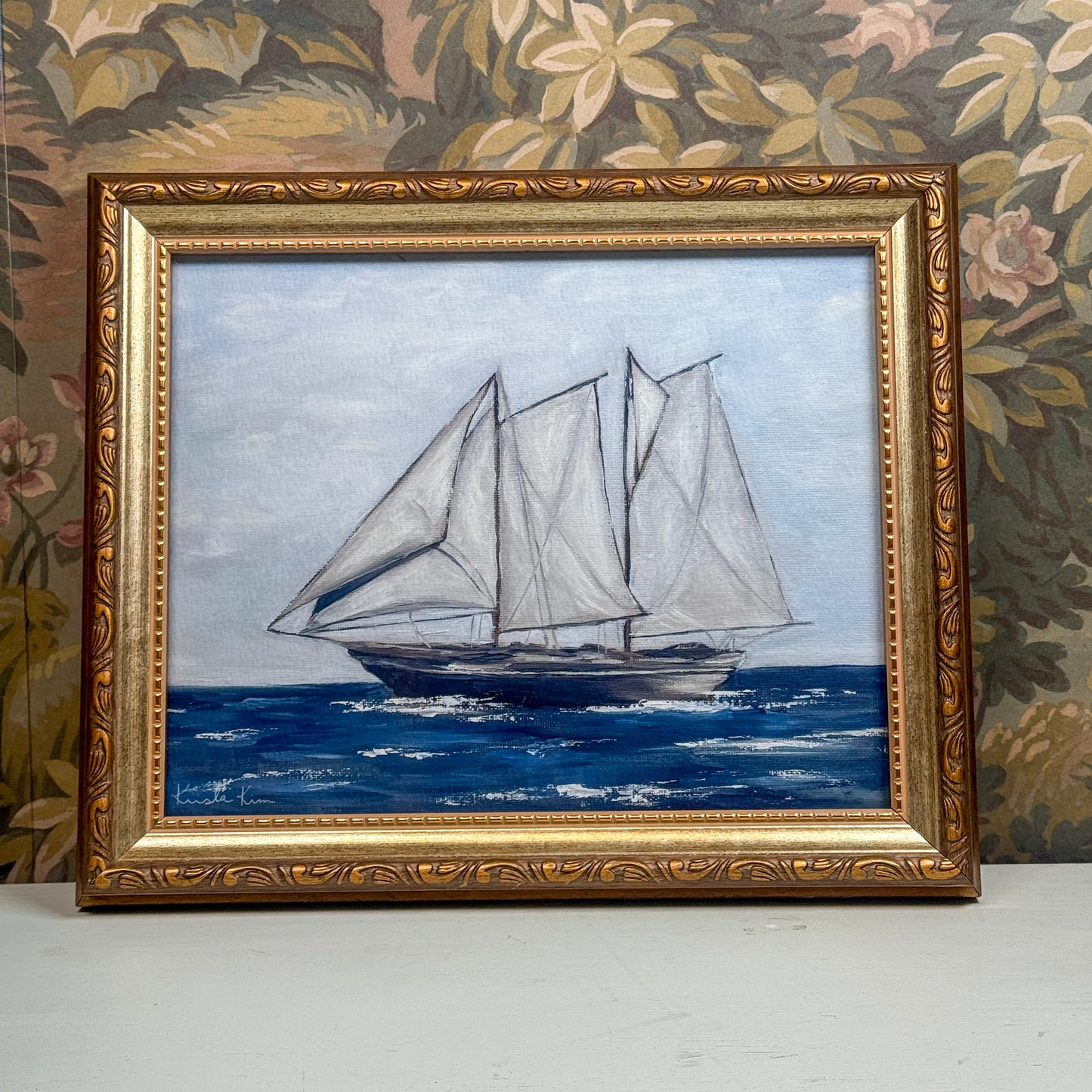 Framed Ship Giclée Print