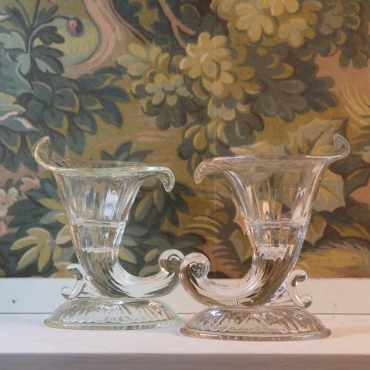 Pair of Vintage Cornucopia Candlestick Holders