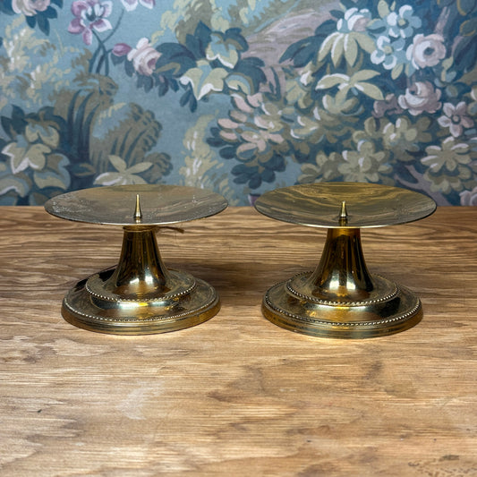 Brass Pillar Candle Pair