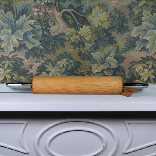 Vintage Rolling Pin with Silver Handles