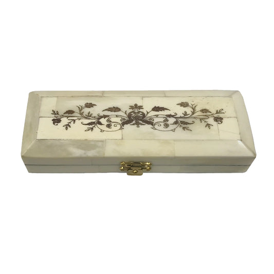 Scrimshaw Postage Stamp Bone Box