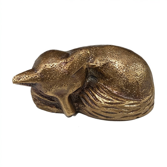 Brass Sleeping Fox Paperweight