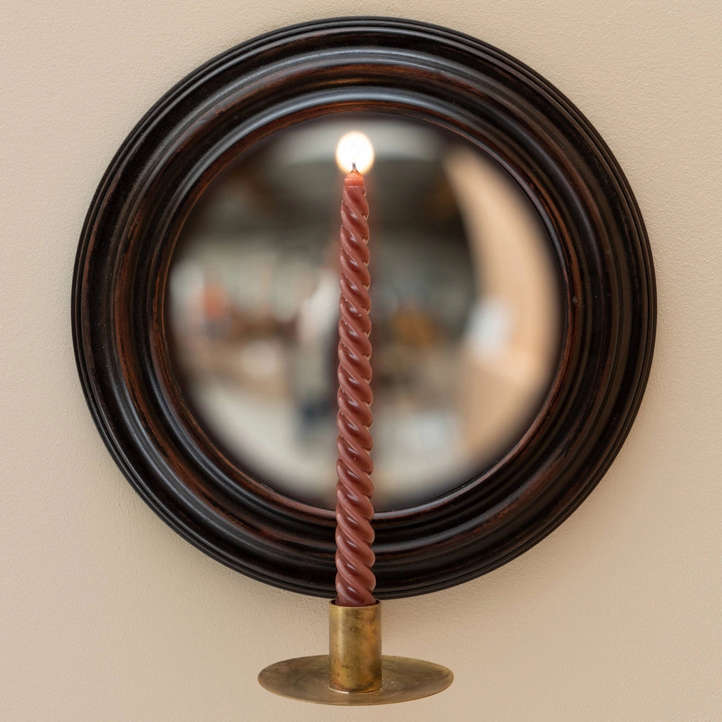Round Convex Mirror with Candlestick