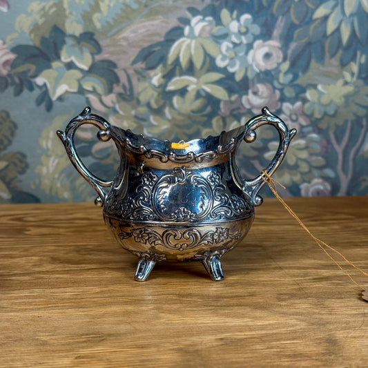 Ornate Silver Cream & Sugar Set